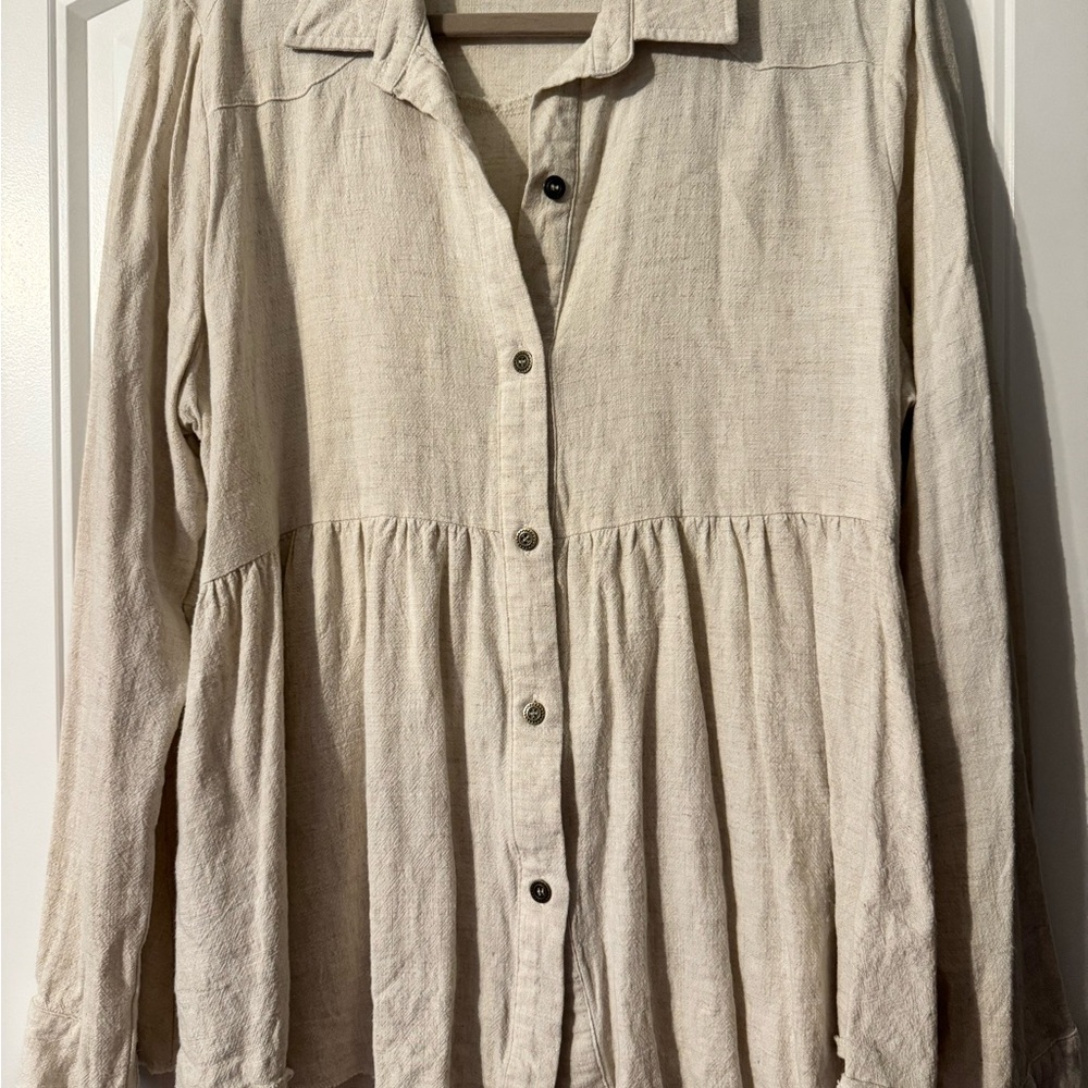 Umgee Tan Collared Blouse